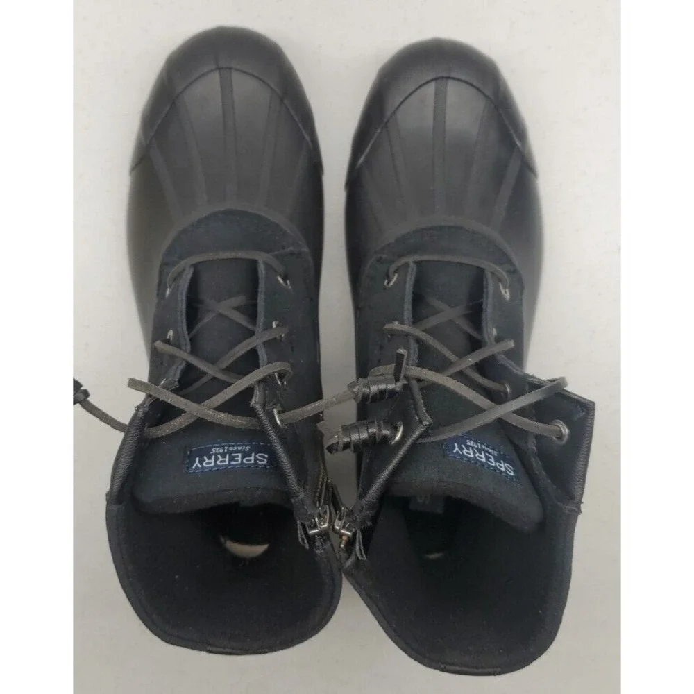 Sperry Women's Syren‎ Gulf Rain Duck Boots Size 9.5 M US Black STS80422 EUC